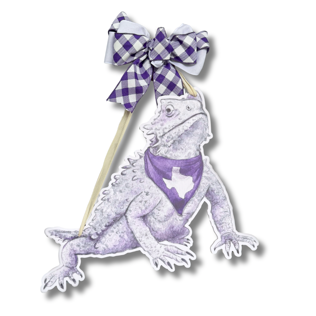 Purple Horned Frog Door Hanger