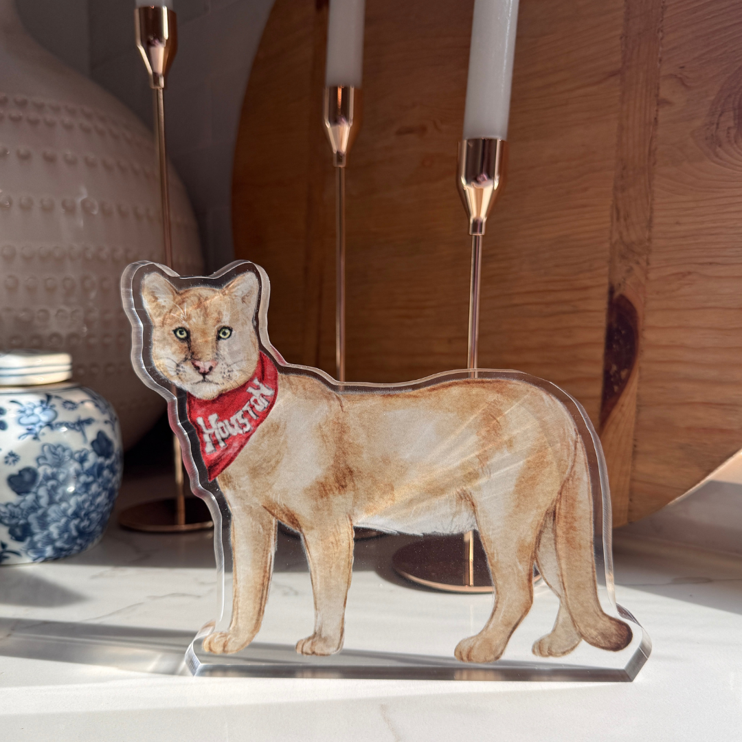 Red & White Cougar Acrylic