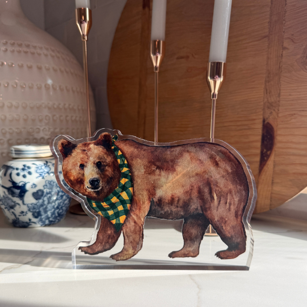 Green & Gold Bear Acrylic