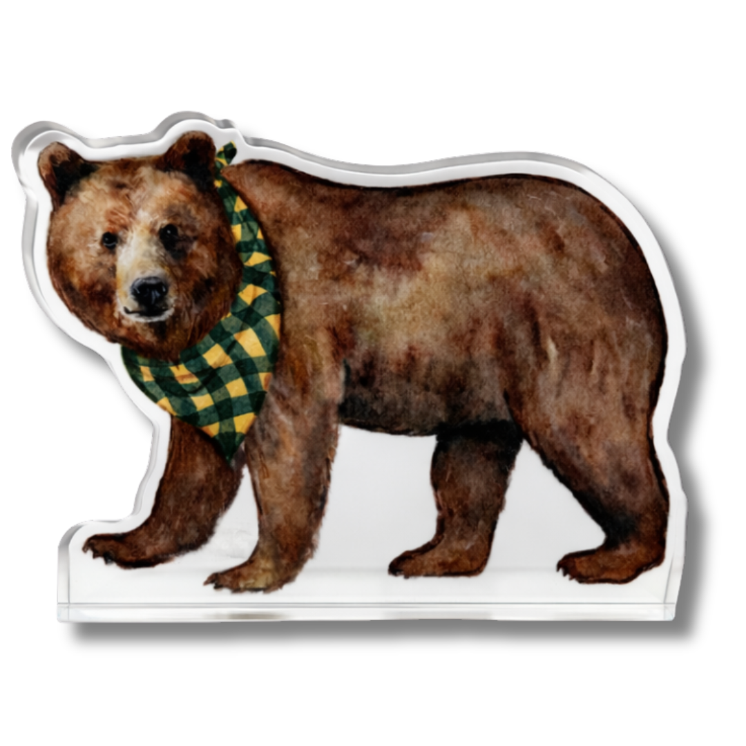 Green & Gold Bear Acrylic