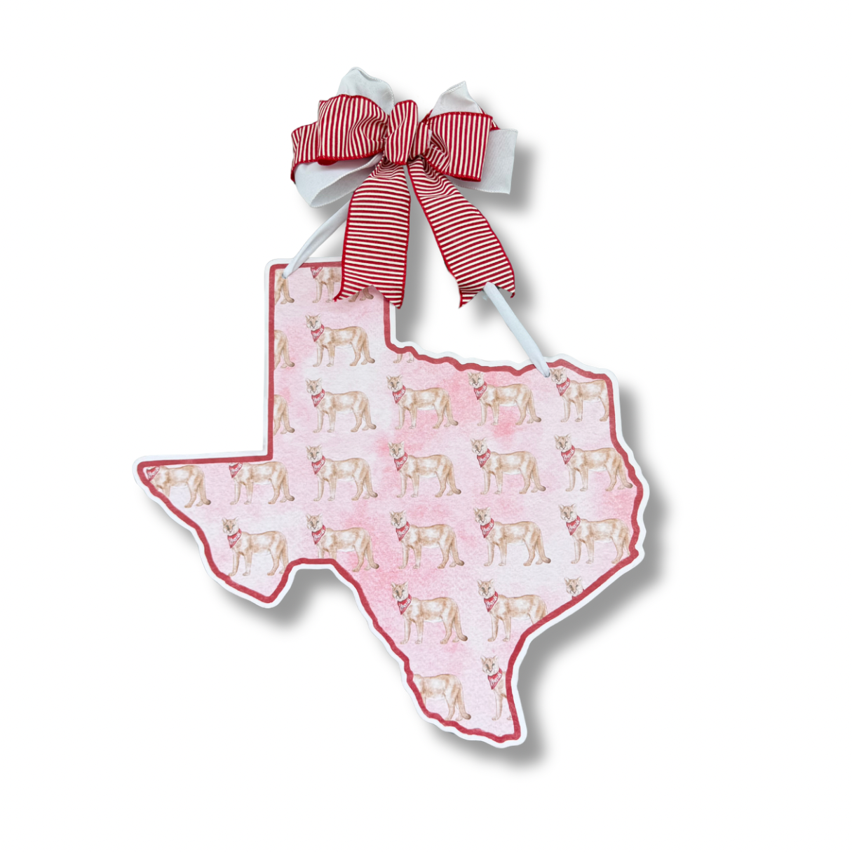 Red and White Cougar Printed Door Hanger