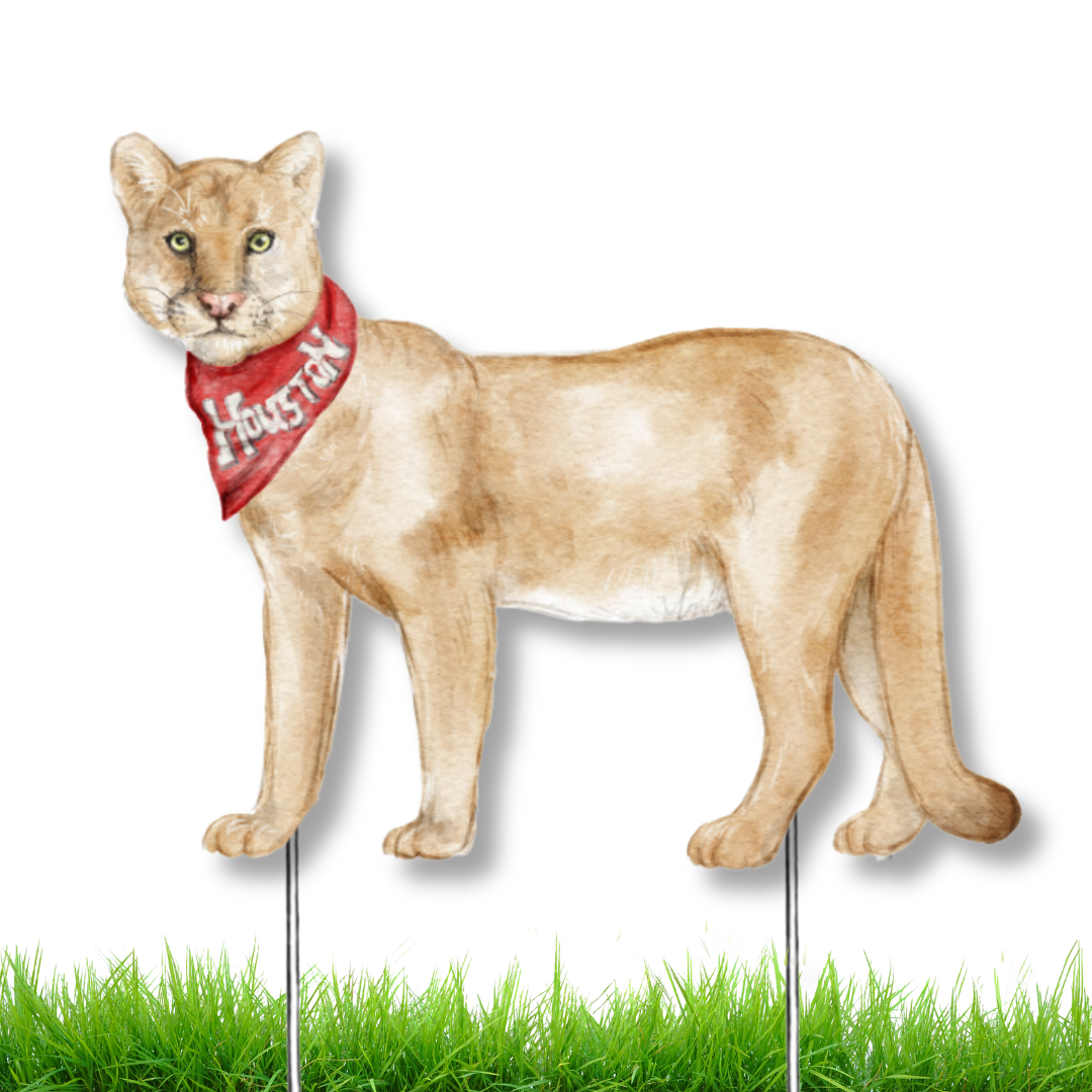 Red and White Cougar Garden Stake