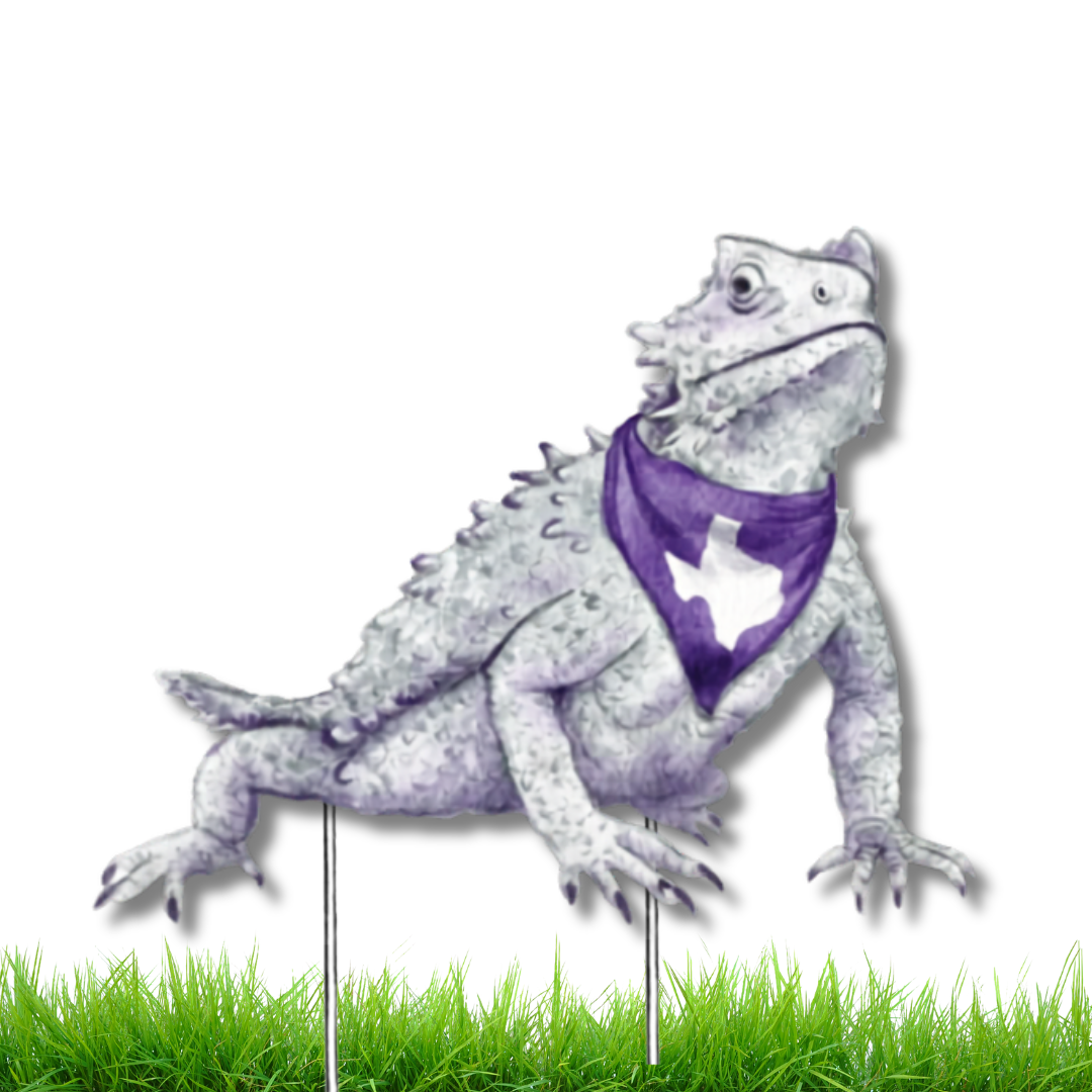 Purple Horned Frog Garden Stake