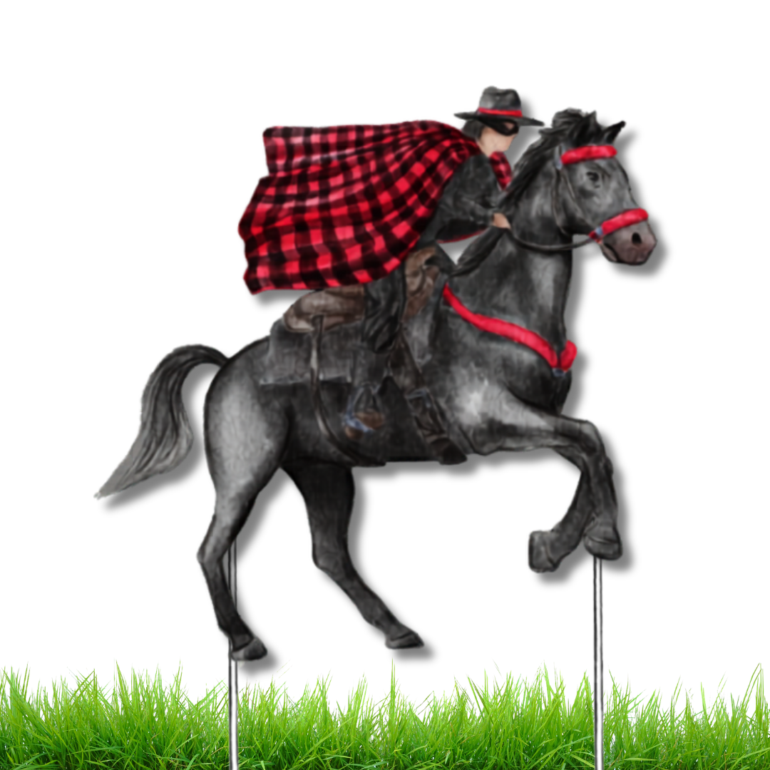 Red & Black Rider Garden Stake