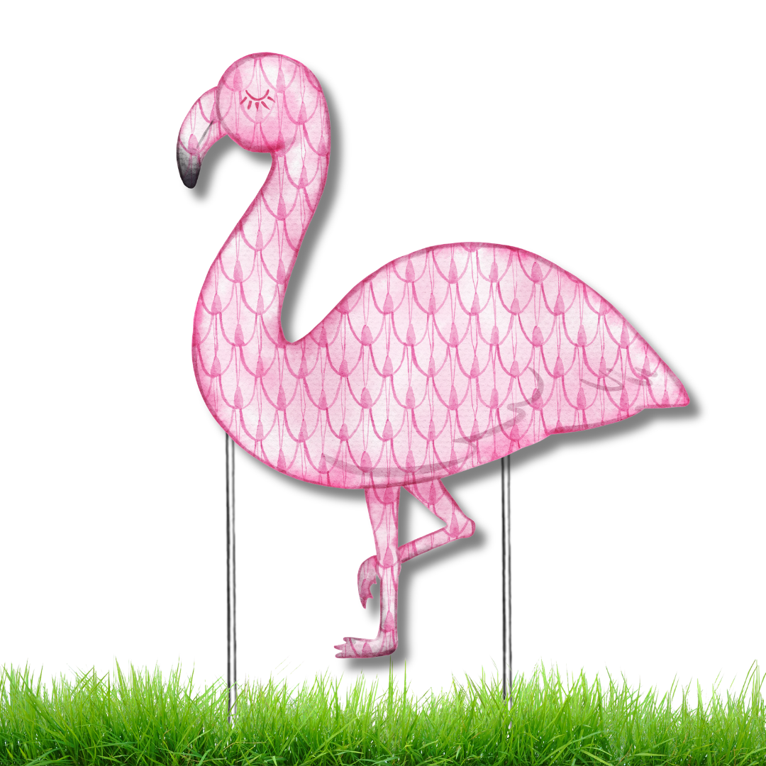 Pretty in Pink Flamingo Garden Stake