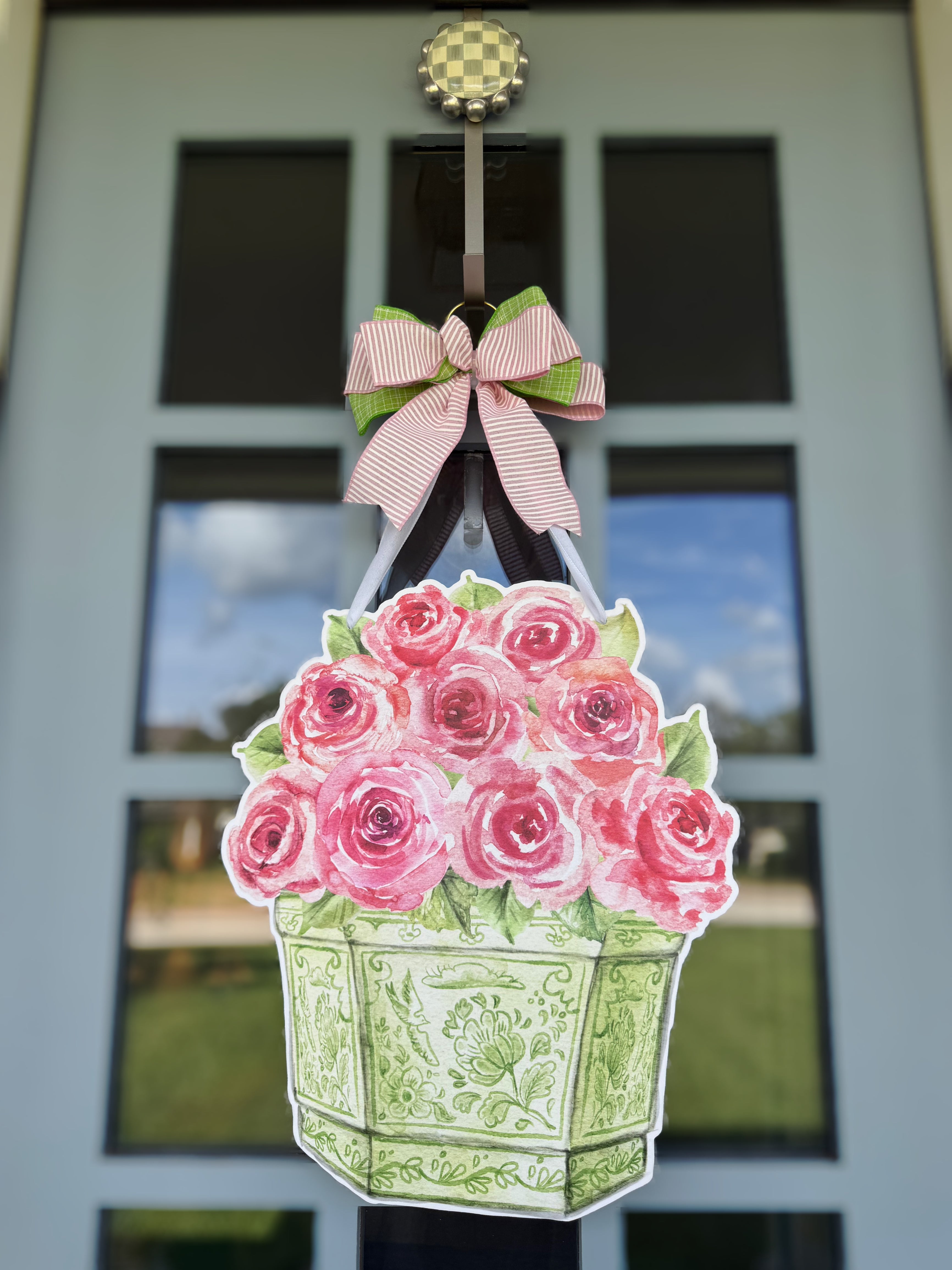Garden Party Roses Door Hanger