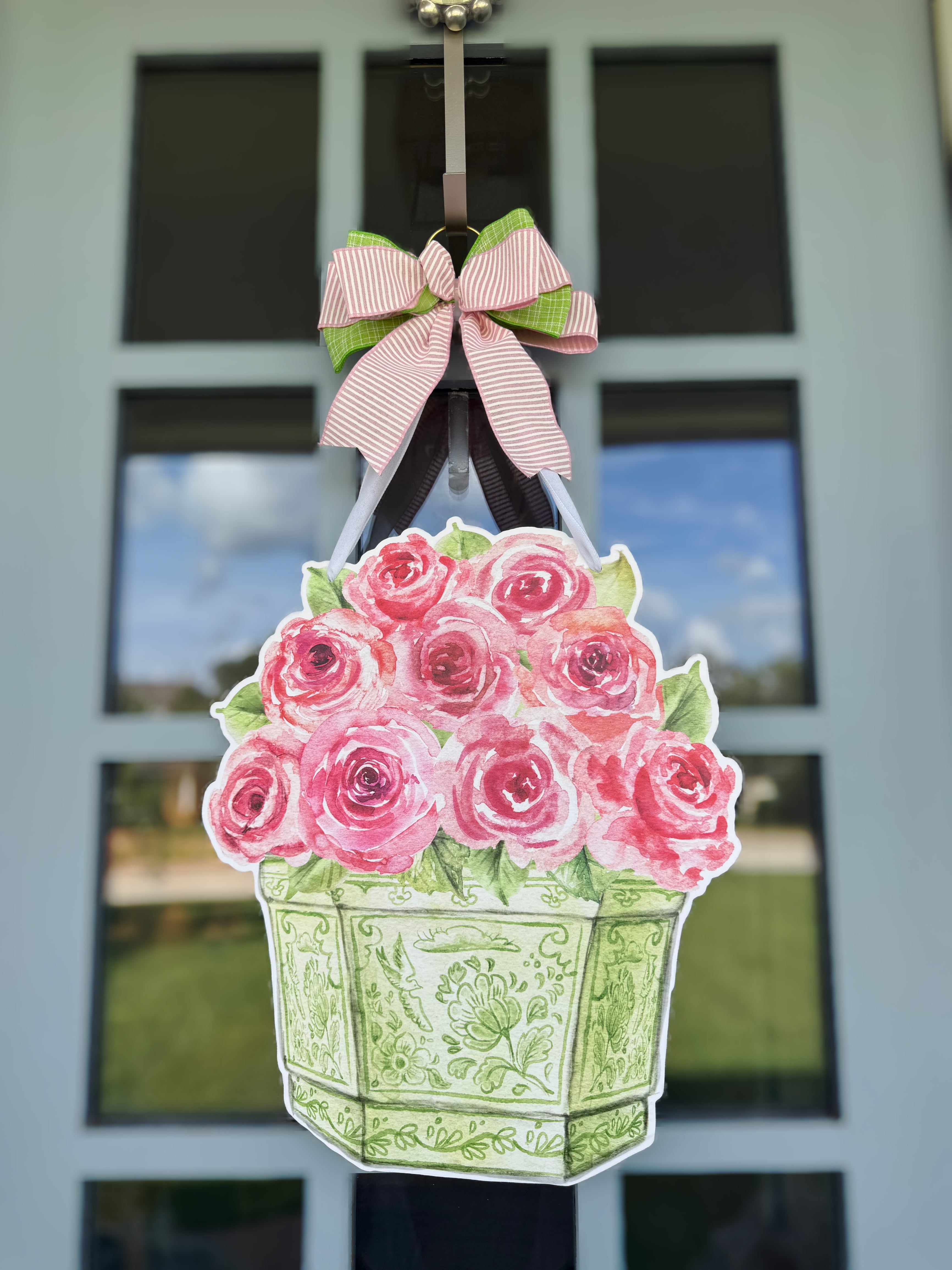 Garden Party Roses Door Hanger