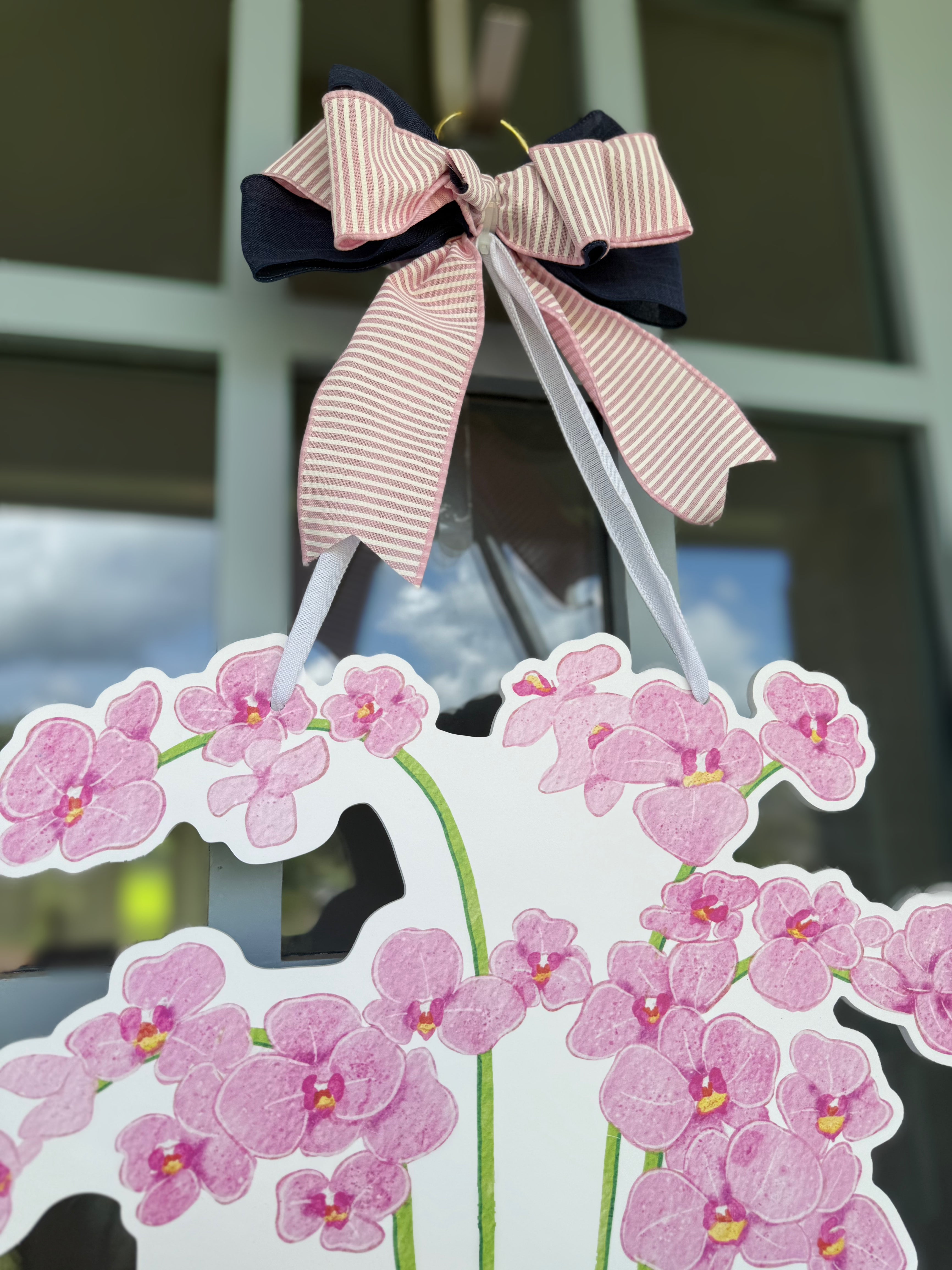 Pink Orchid Cachepot Door Hanger