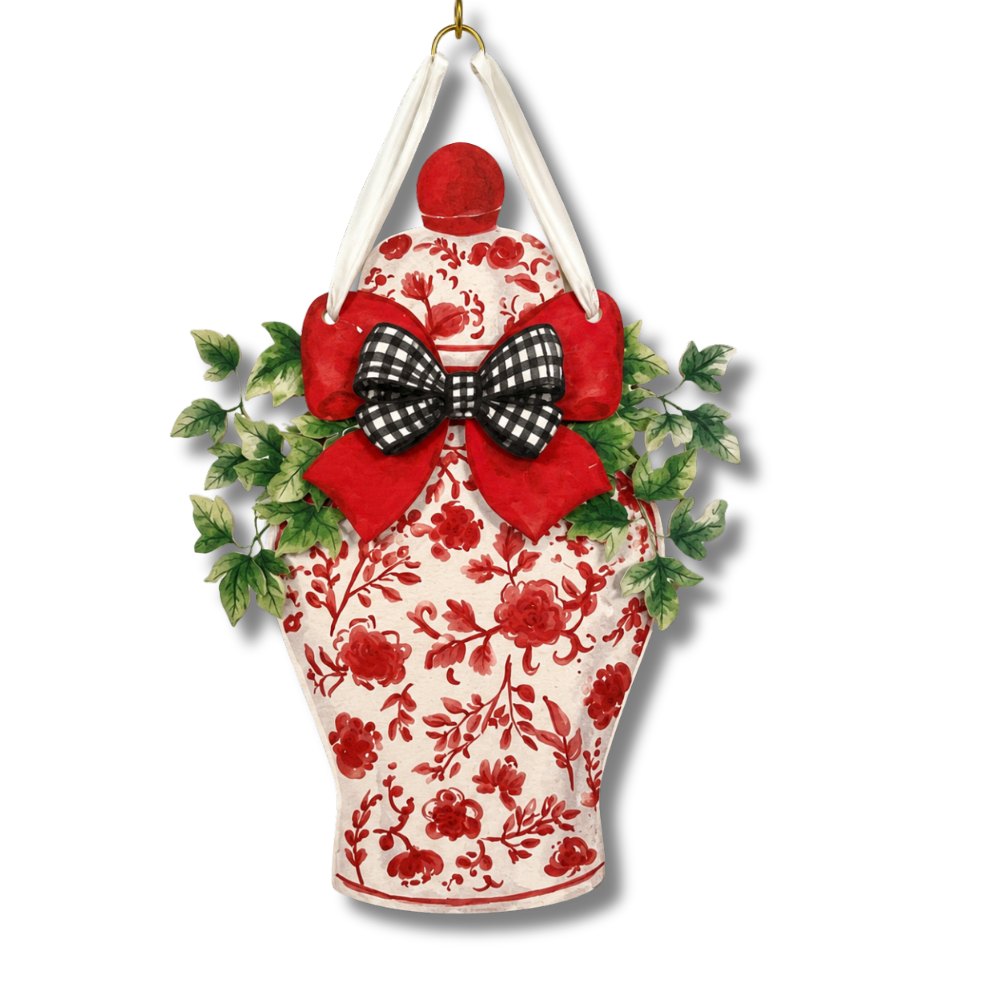 Red & Black Ginger Jar Door Hanger (Sale)
