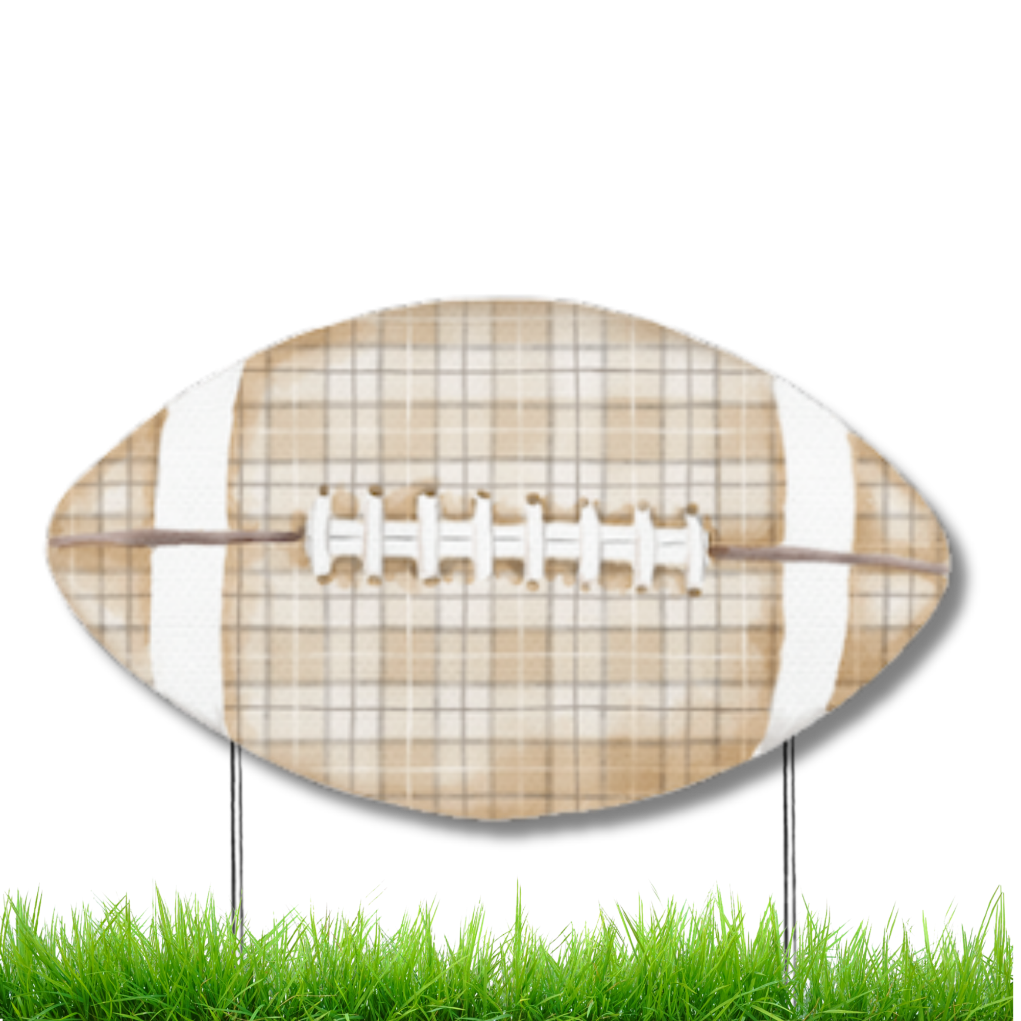 Plaid Football Garden Stake (Sale)