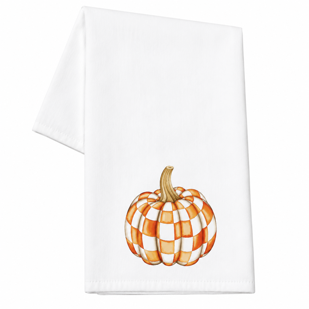 Pumpkin Check Tea Towel (Sale)