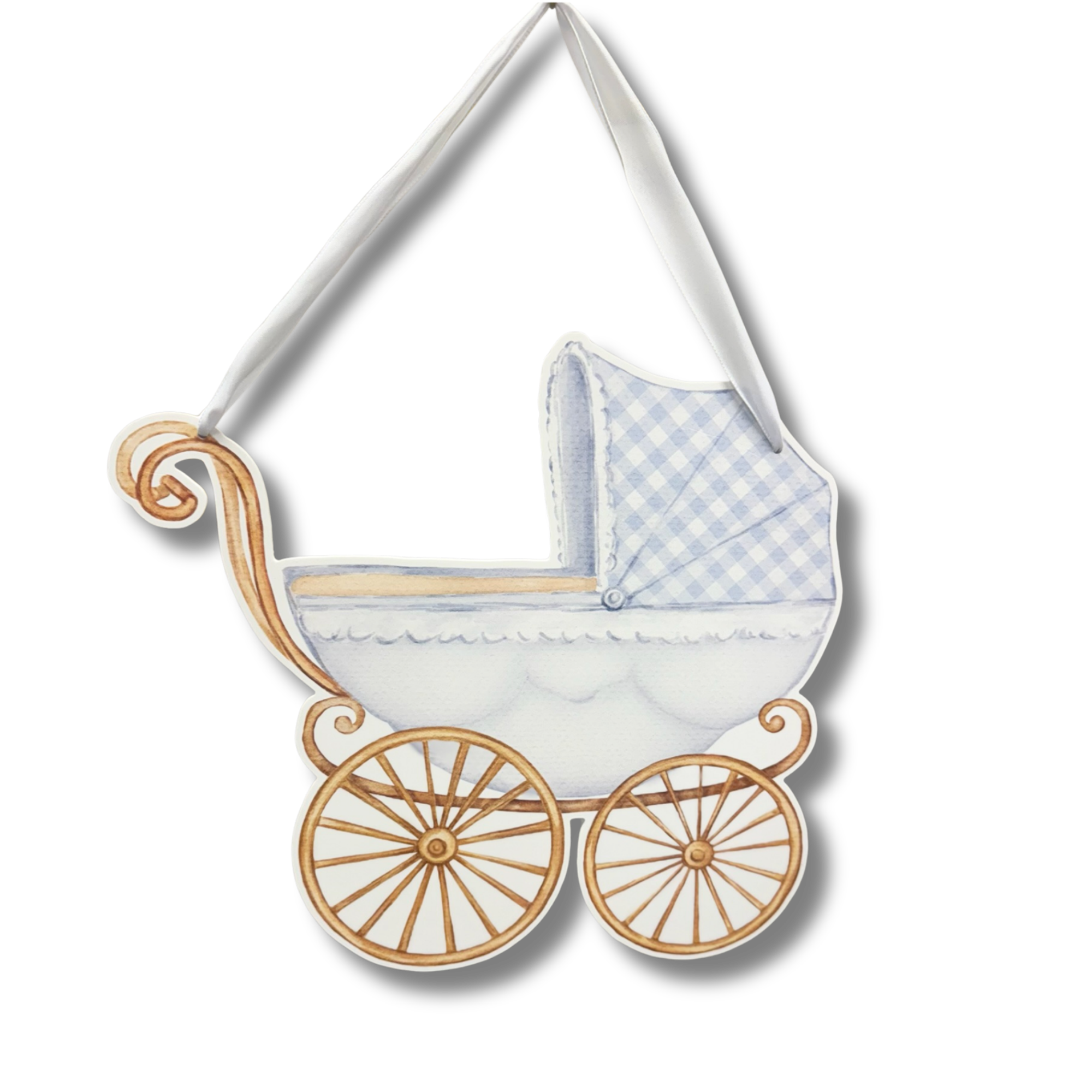Blue Baby Carriage Door Hanger (Sale)