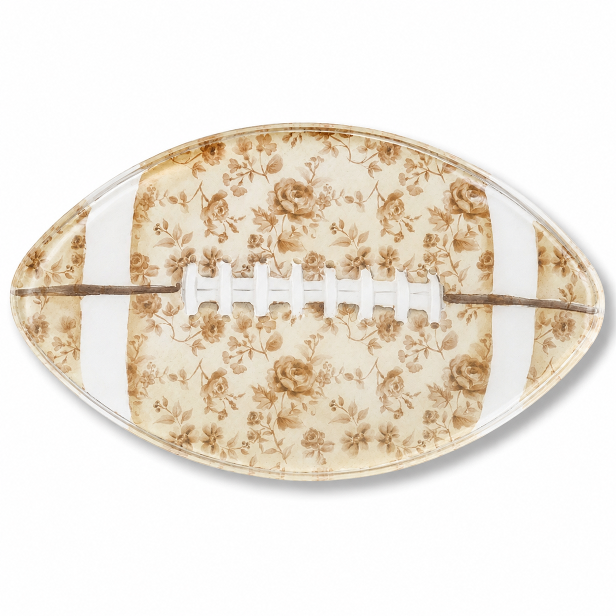 Floral Football Acrylic Party Platter (Sale)