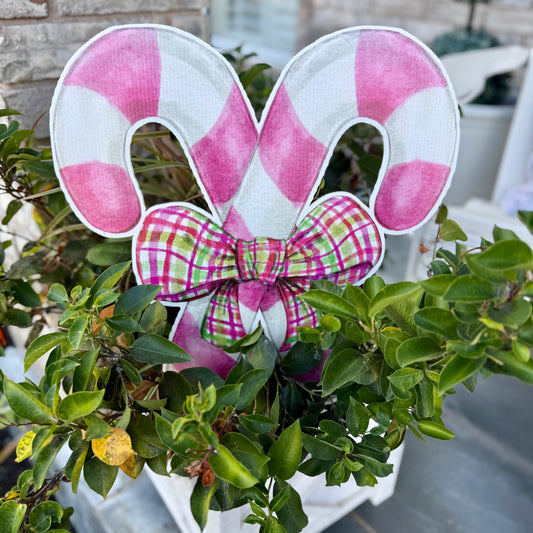 Candy Cane Duet Reversible Garden Stake (Ships Nov 3)