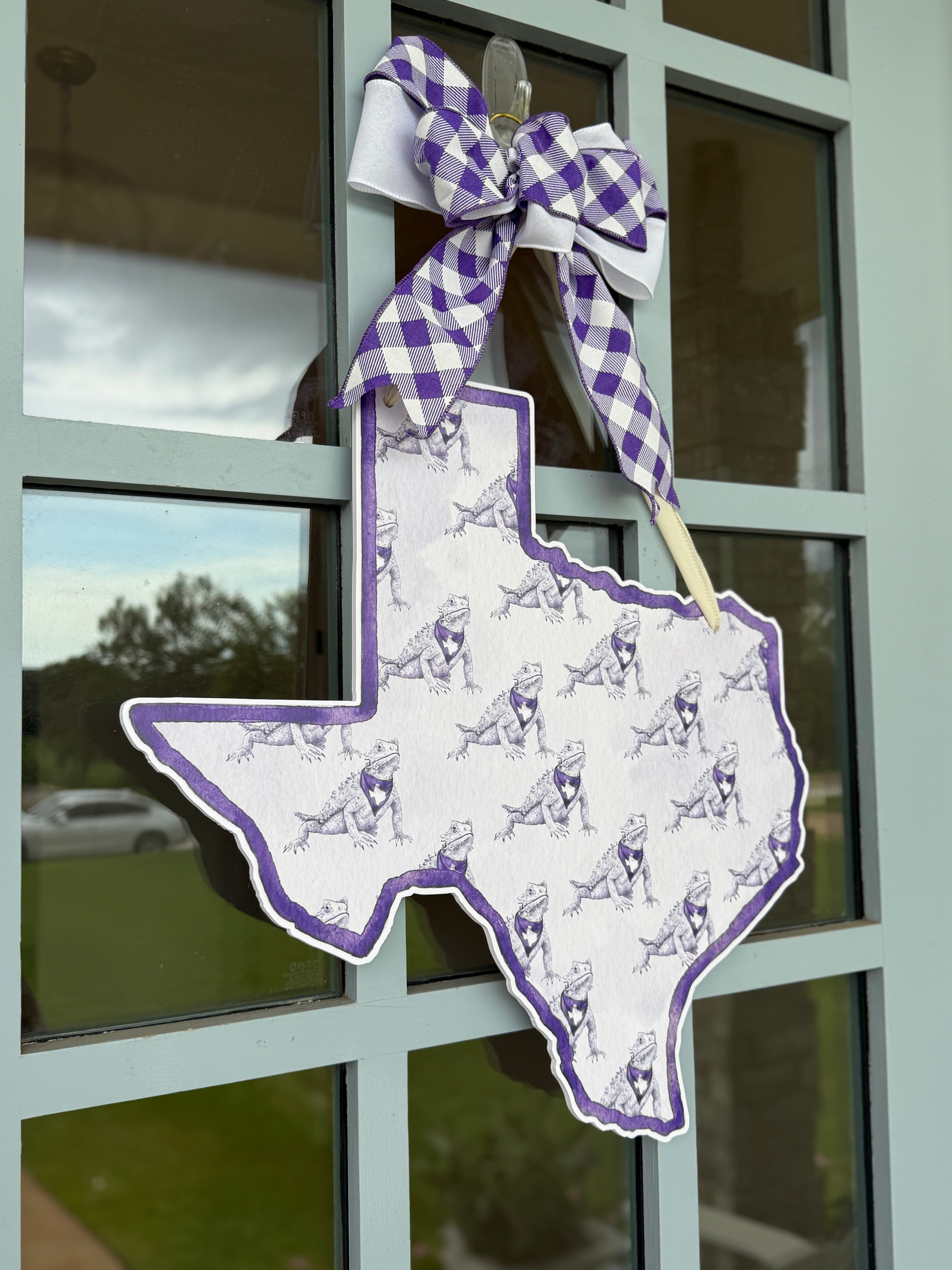 Purple Horned Frog Printed Door Hanger