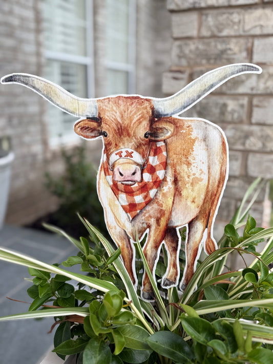 PRE ORDER (Ships 8/31) Lonestar Longhorn Garden Stake