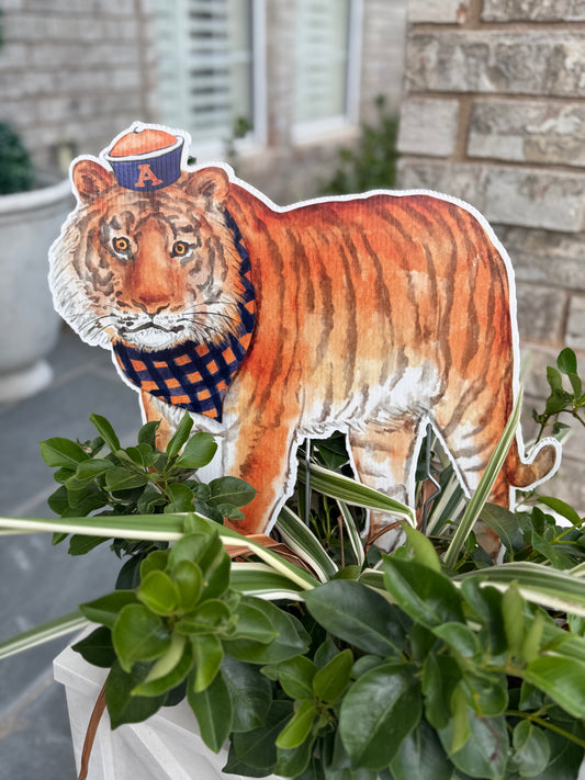 PRE ORDER (Ships 8/31) Orange & Blue Tiger Garden Stake