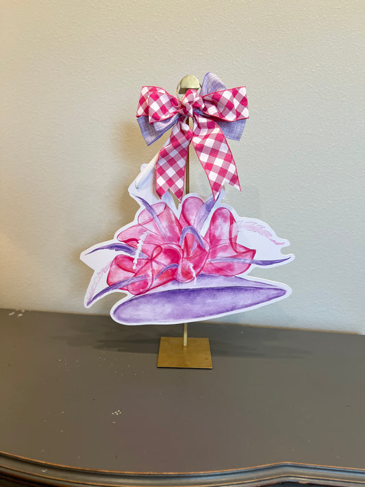 Pink & Purple Derby Hat Door Hanger (Warehouse Sale)