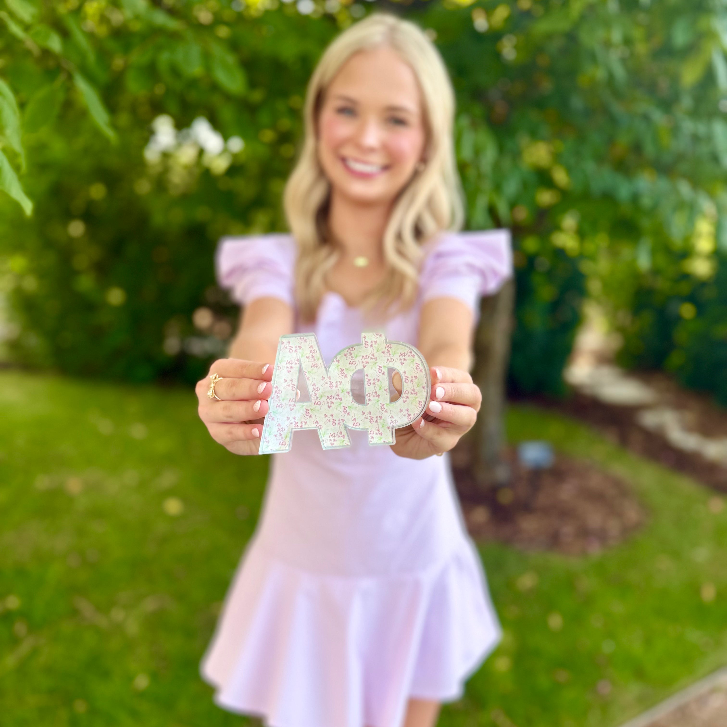 Alpha Phi Acrylic Shelf Decor