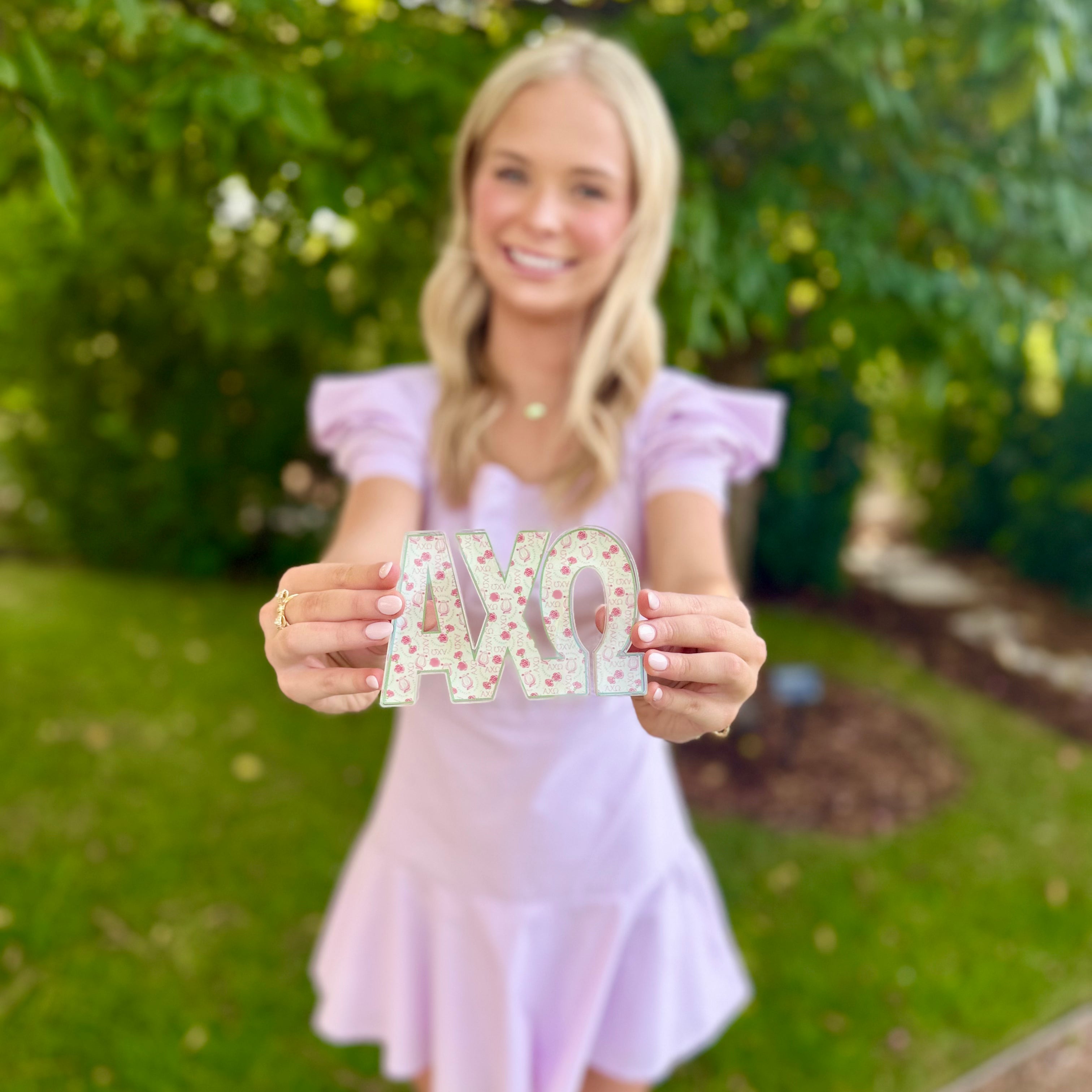 Alpha Chi Omega Acrylic Shelf Decor