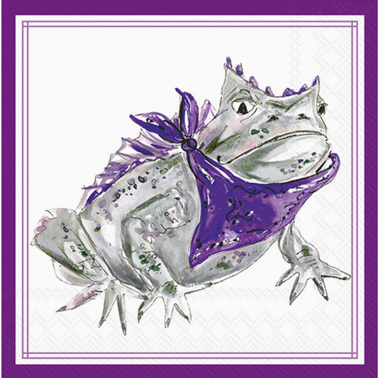PRE ORDER (SHIPS 8/31) Purple Horned Frog Cocktail Napkins