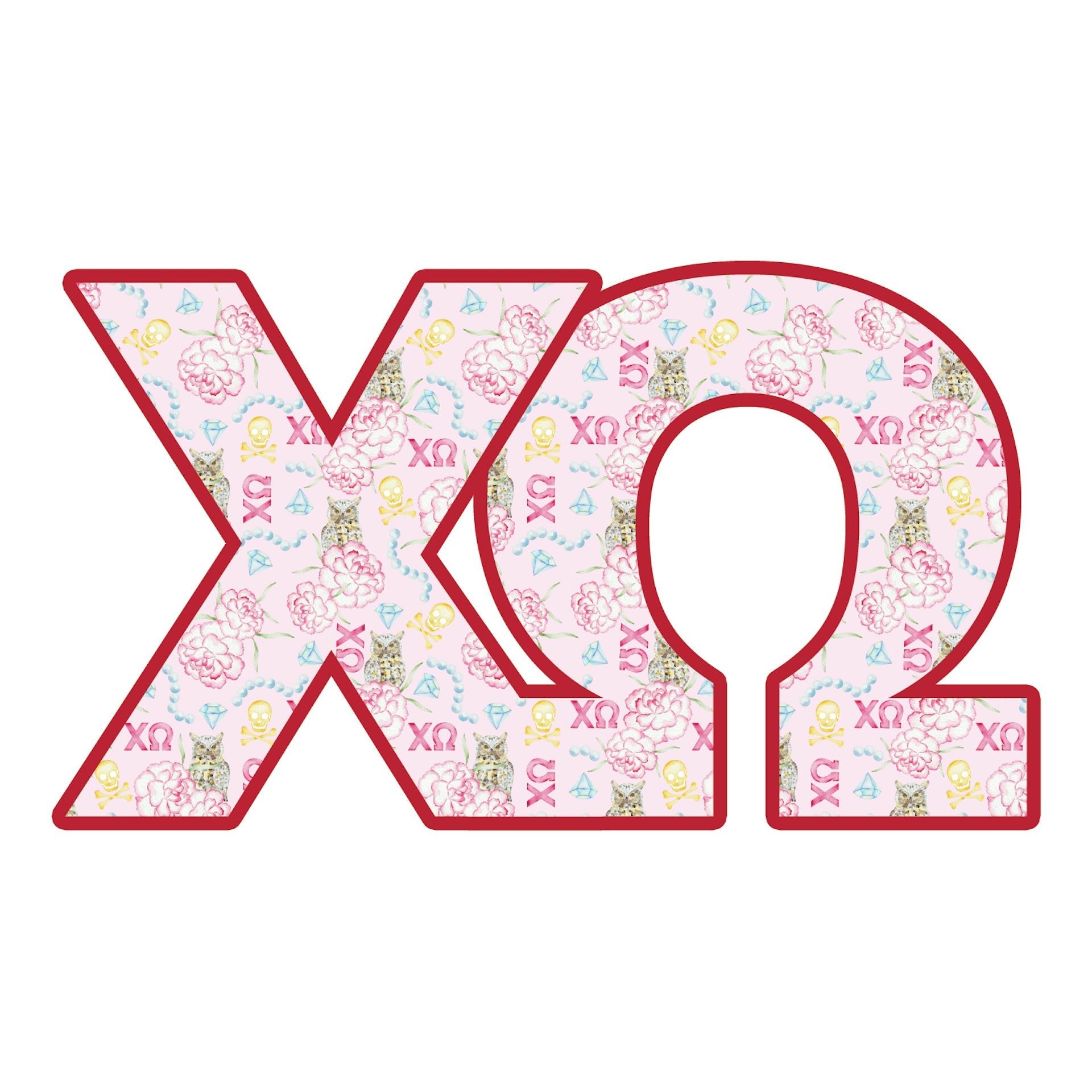 Chi Omega Acrylic Shelf Decor