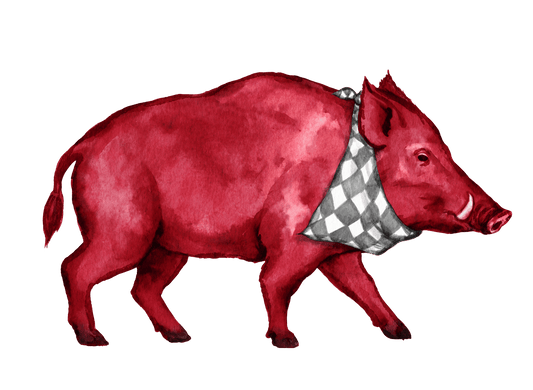 Crimson Hog Ornament