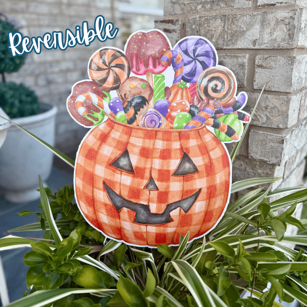 Bloom and Boo Reversible Garden Stake