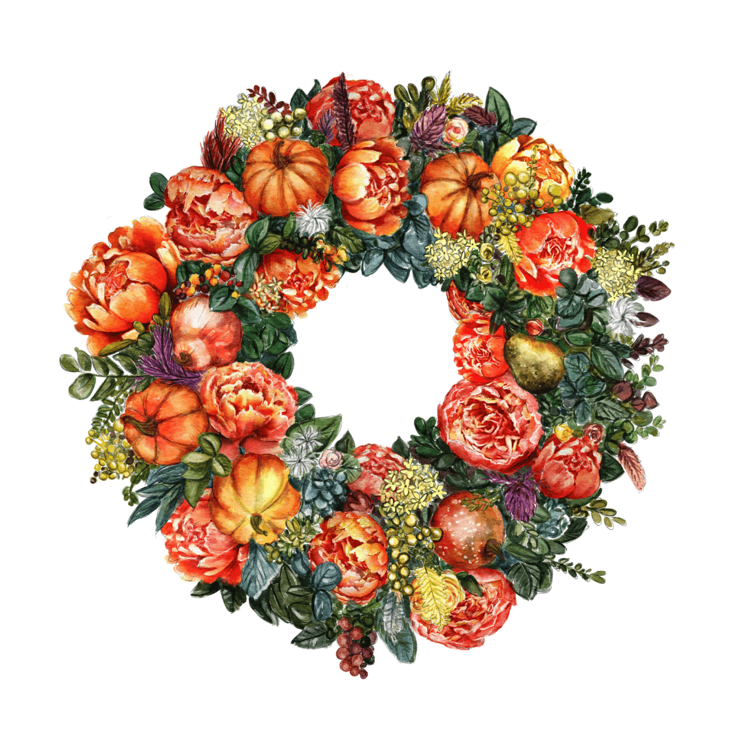 Petals and Pumpkins Door Hanger