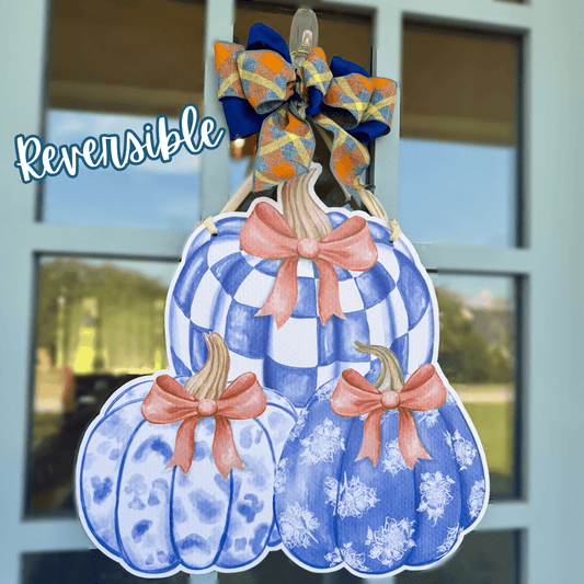 Pumpkin Medley Duet Reversible Door Hanger