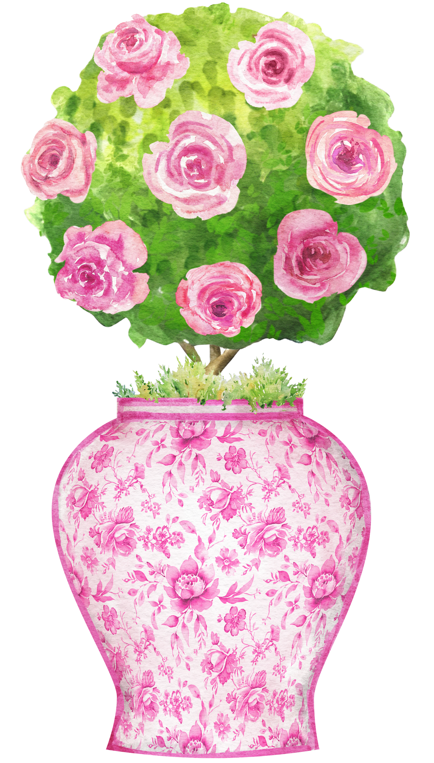 Rosy Topiary- Door Hanger