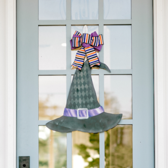 Harlequin Witch Hat- Door Hanger