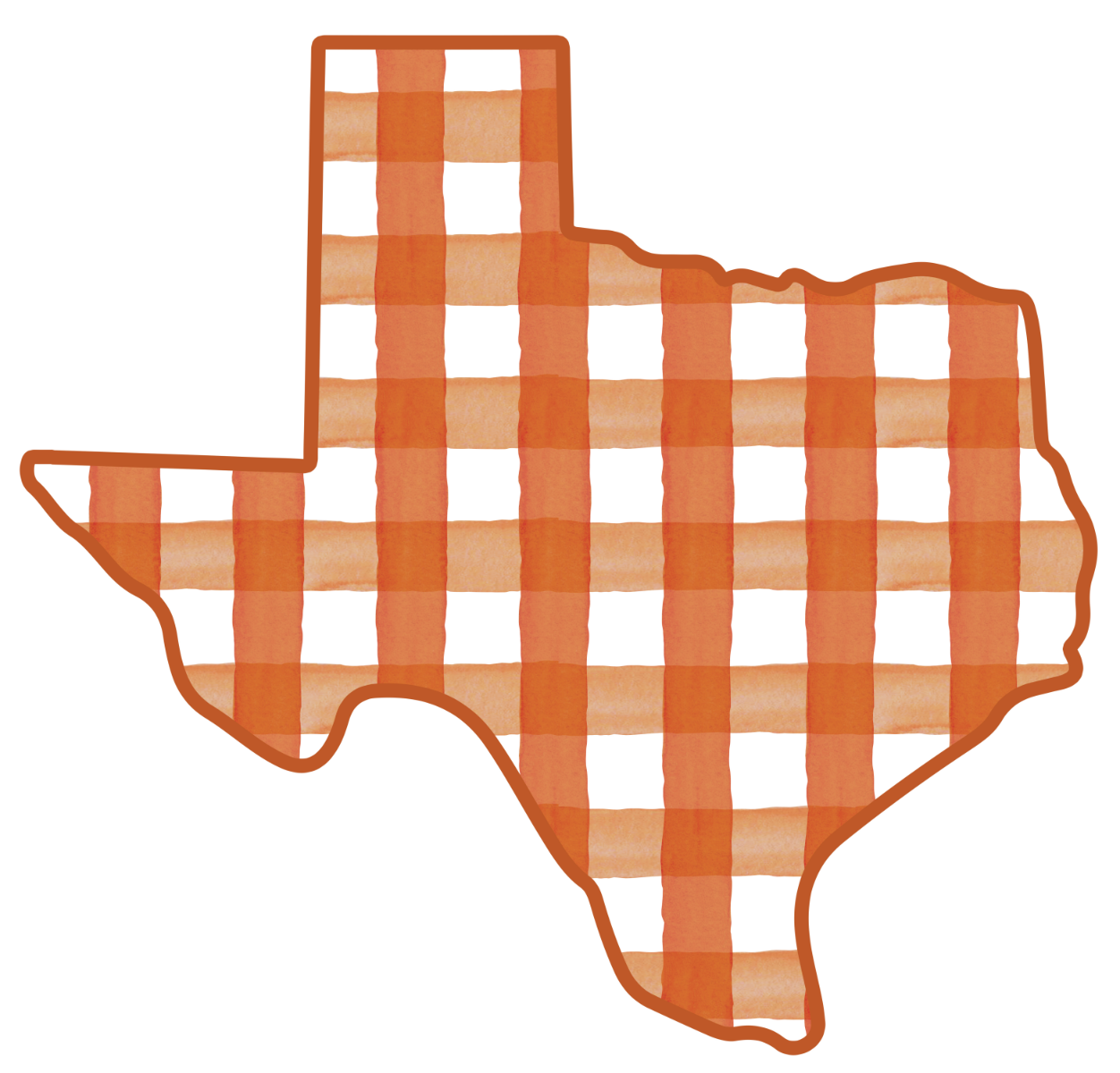 Plaid Texas (Burnt Orange)- Door Hanger