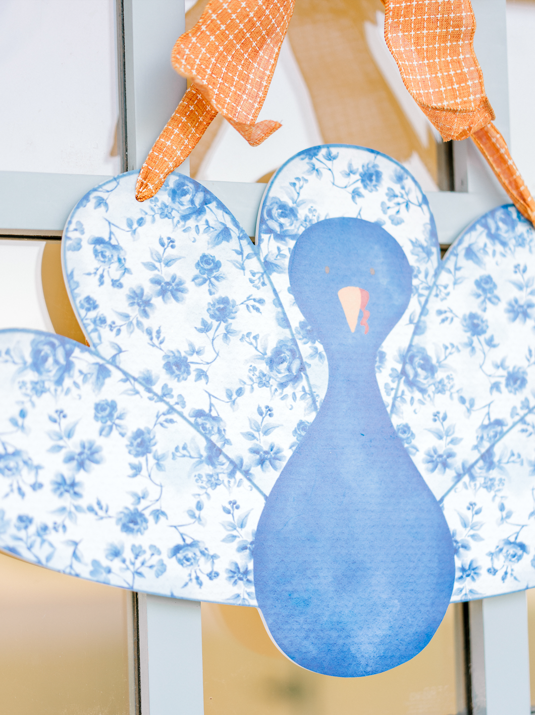 Chinoiserie Turkey (Blue)- Door Hanger