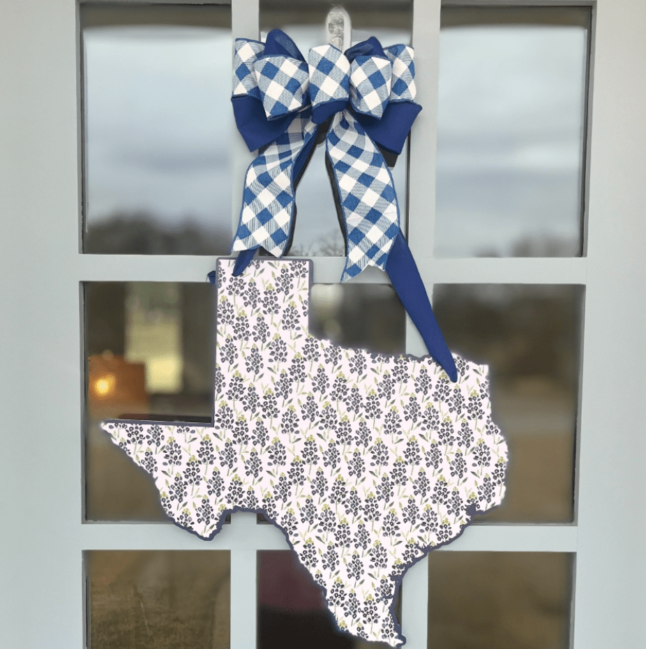 Lone Star Bluebonnets Door Hanger