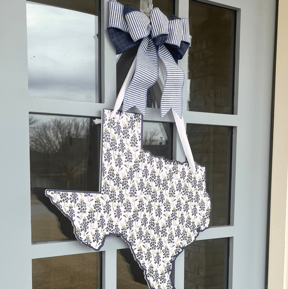 Lone Star Bluebonnets Door Hanger