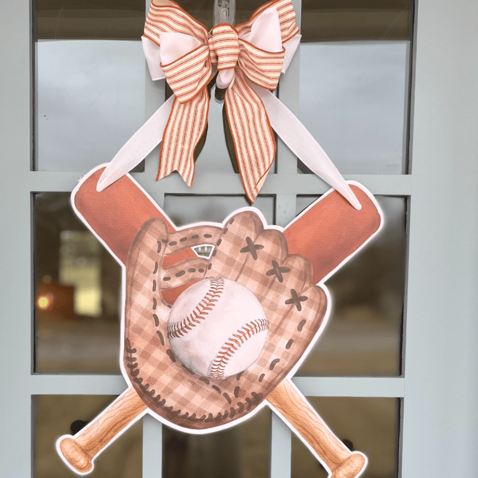Play Ball (Burnt Orange)- Door Hanger