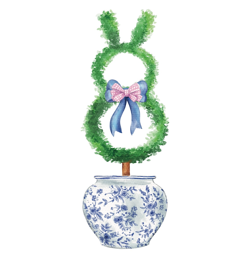 Easter Bunny Topiary- Door Hanger