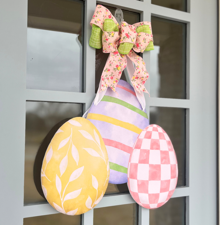Watercolor Egg Trio- Door Hanger