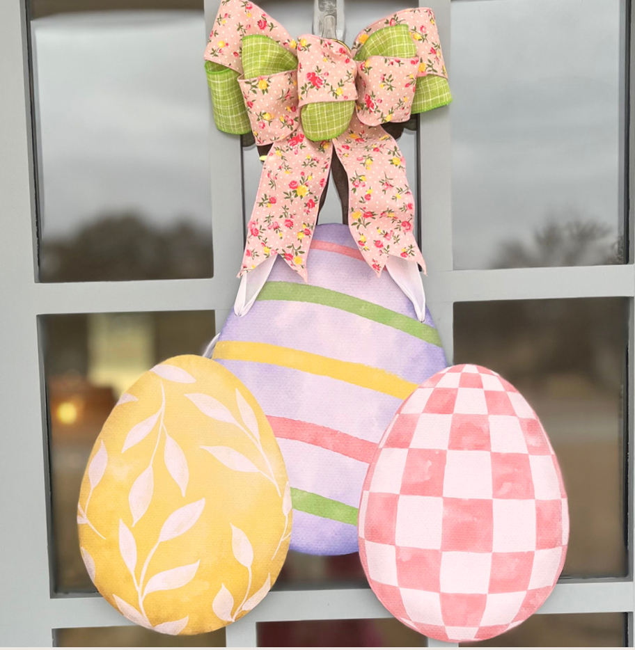 Watercolor Egg Trio- Door Hanger