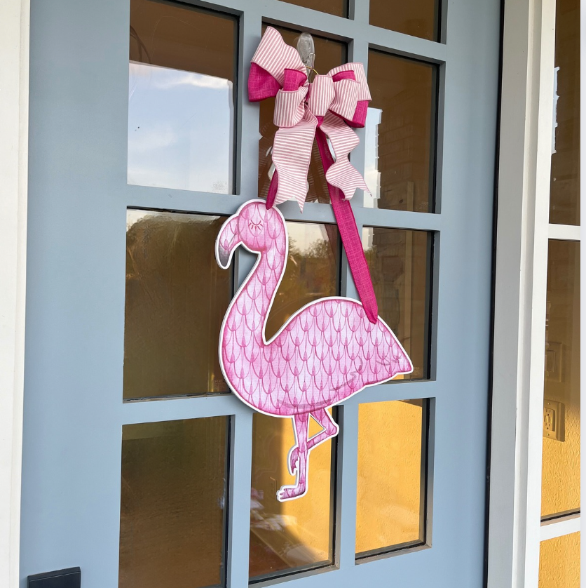 Pretty in Pink Flamingo- Door Hanger