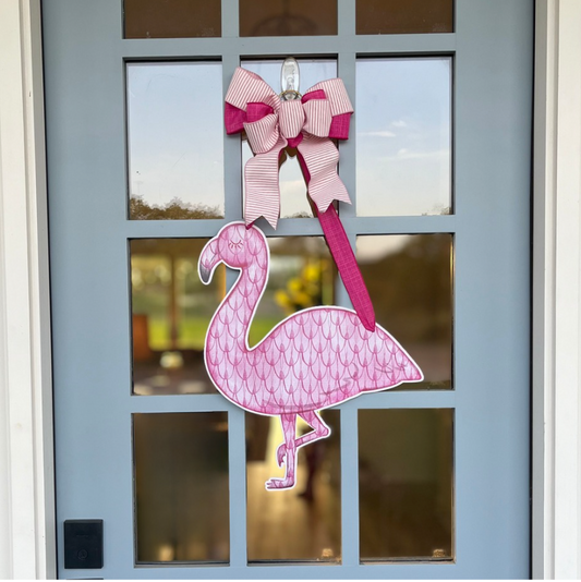 Pretty in Pink Flamingo- Door Hanger