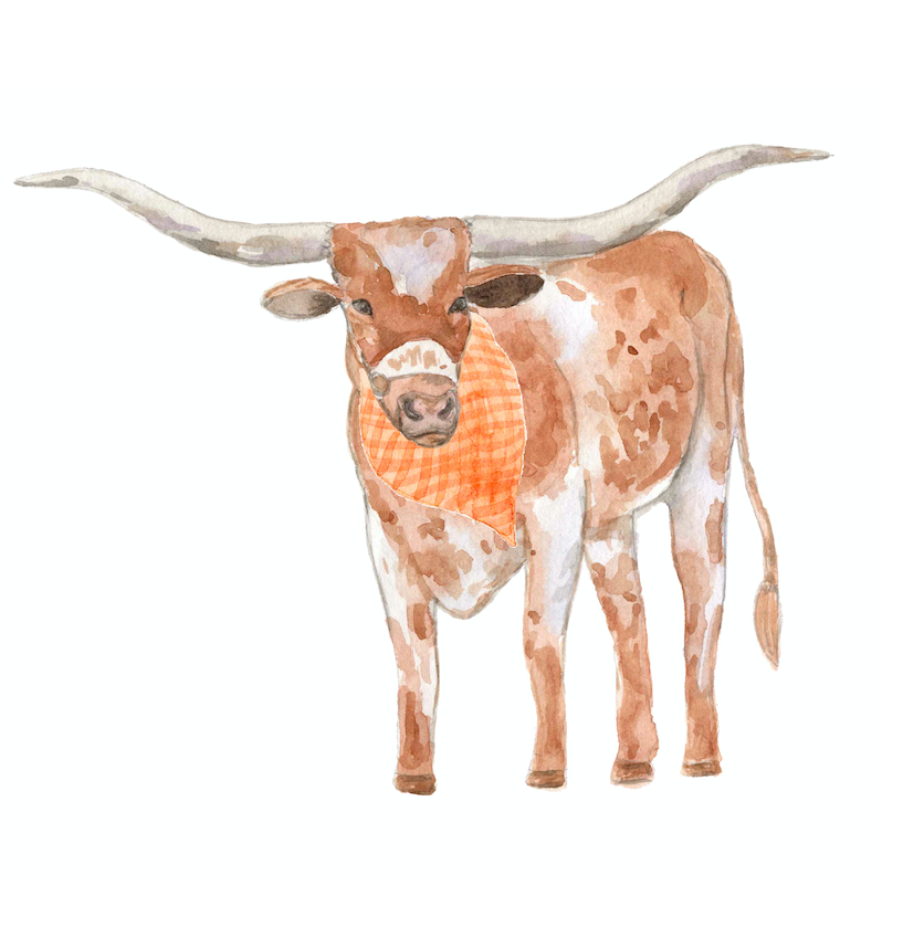 Texas Longhorn- Tea Towel (FPE x Be Sweet Ink)