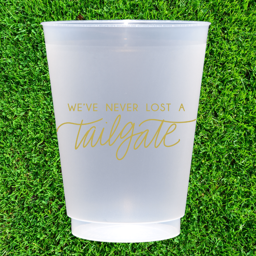 We've Never Lost a Tailgate | Football Season Frosted Acrylic 16 oz Cup