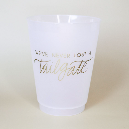 We've Never Lost a Tailgate | Football Season Frosted Acrylic 16 oz Cup