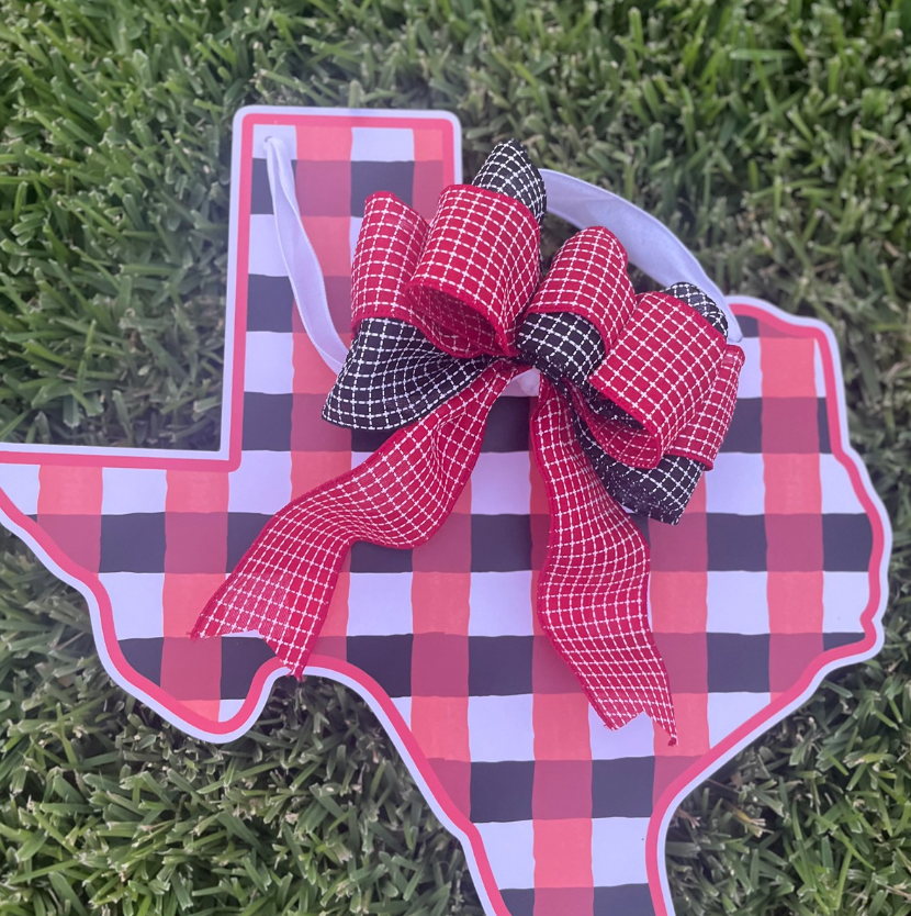 Plaid Texas (Red & Black)- Door Hanger