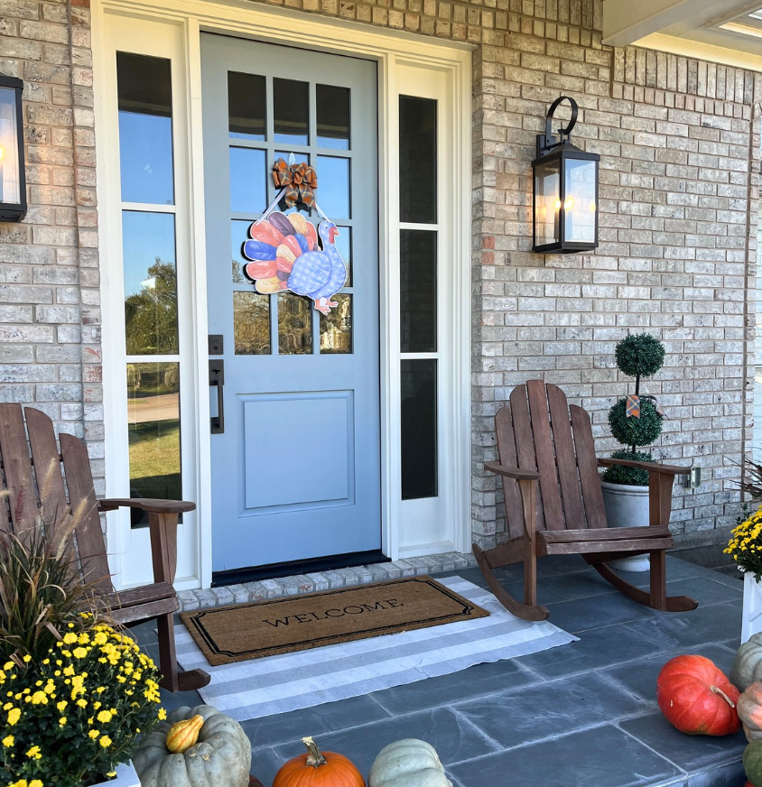 Thanksgiving Turkey (Blue)- Door Hanger