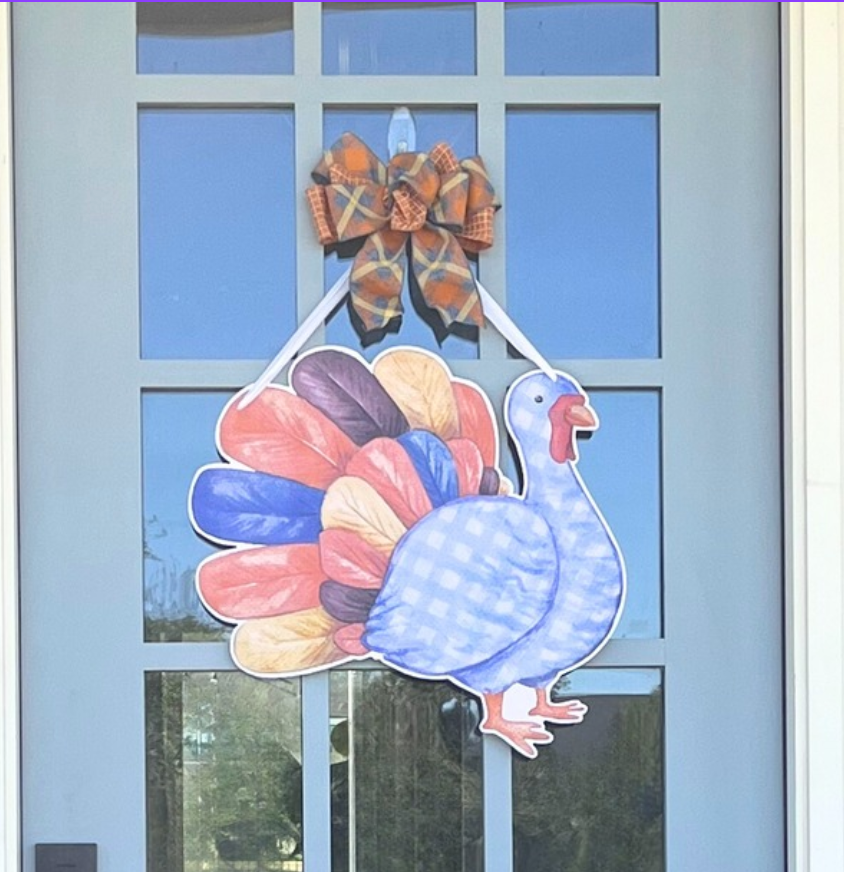 Thanksgiving Turkey (Blue)- Door Hanger