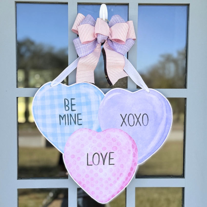 Conversations Hearts Trio- Door Hanger