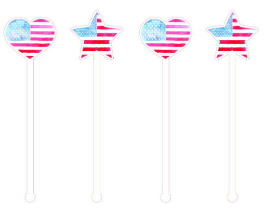 Stars and Stripes- Stir Sticks